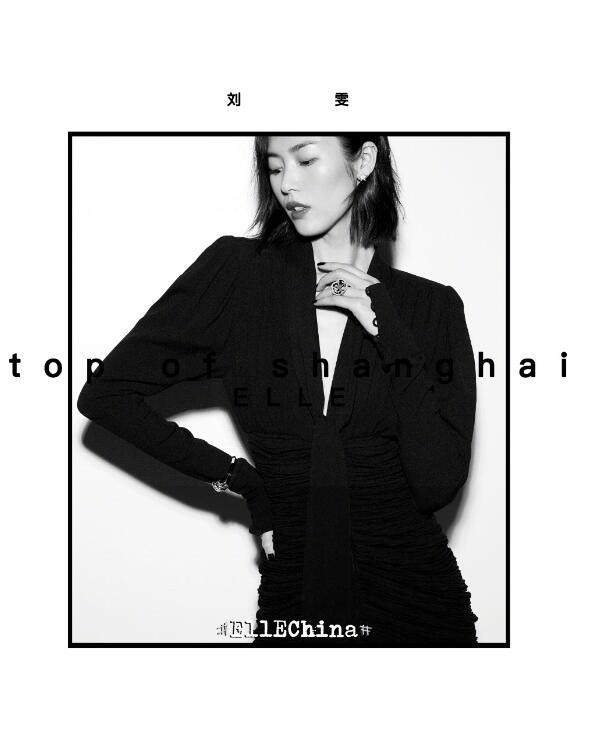 刘雯黑白写真